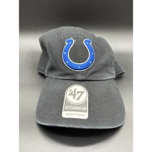 '47 Brand Black Indianapolis Colts Clean Up Strapback